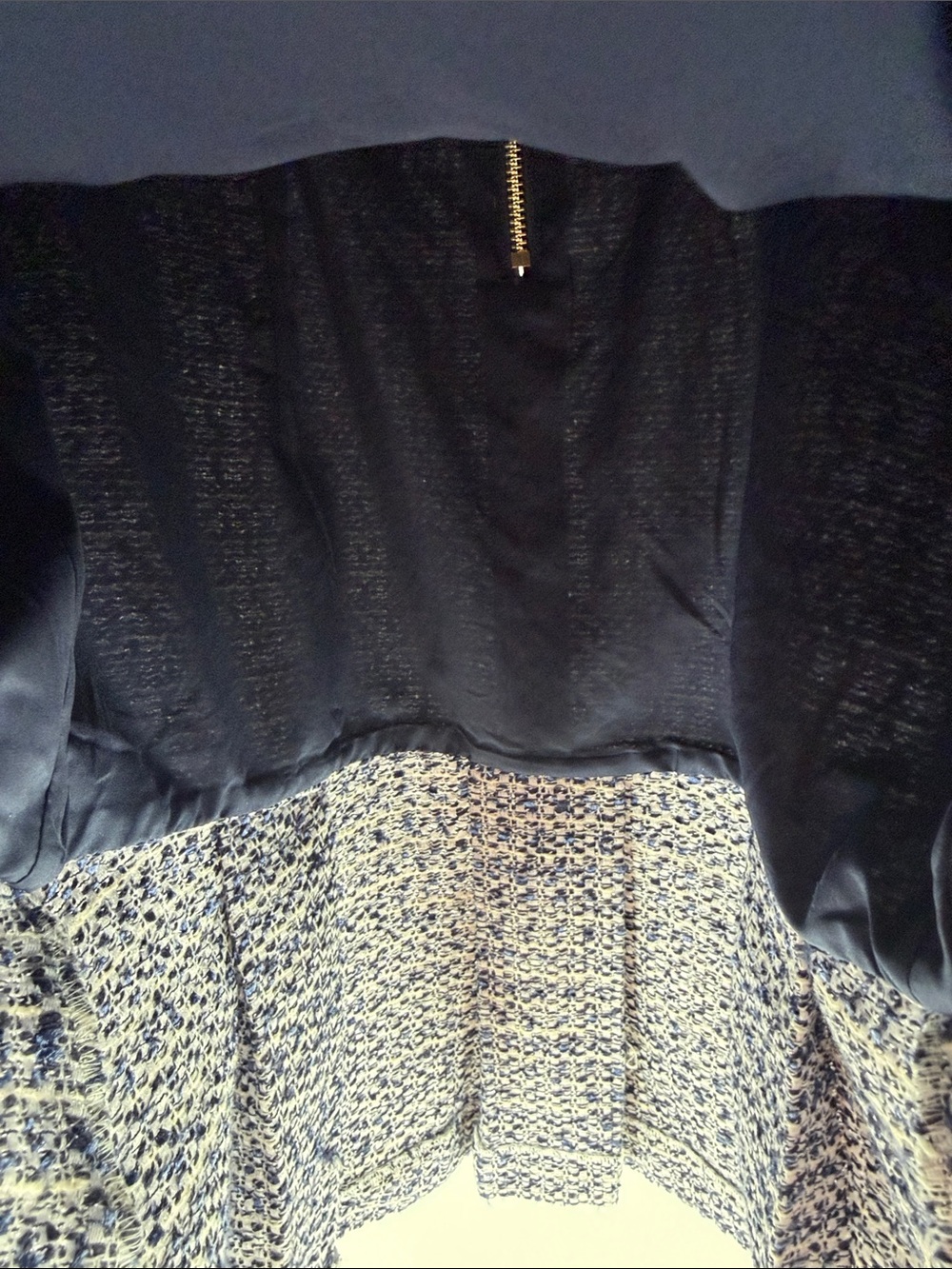 Sail to Sable Tweed Boxpleat Drop Waist Dress - Navy/White - Small - NWT - Picture 6 of 8